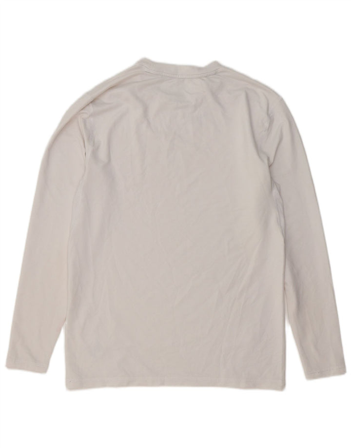 RUSSELL ATHLETIC Camiseta Hombre Manga Larga UK 38/40 Medio Blanco Poliéster