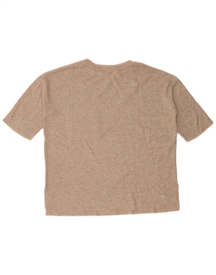 Zara Mujer Camiseta Extragrande Top UK 10 Small Beige