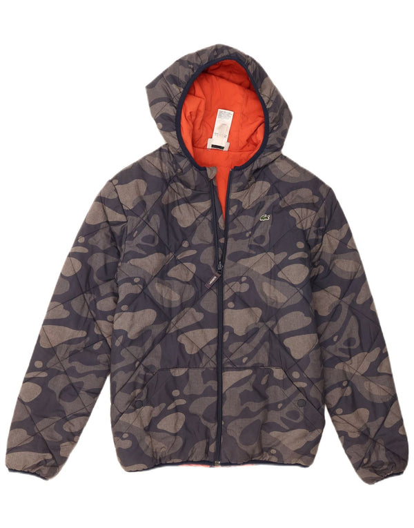 Lacoste Chaqueta Acolchada Con Capucha Niño 13-14 Años Azul Marino Camuflaje