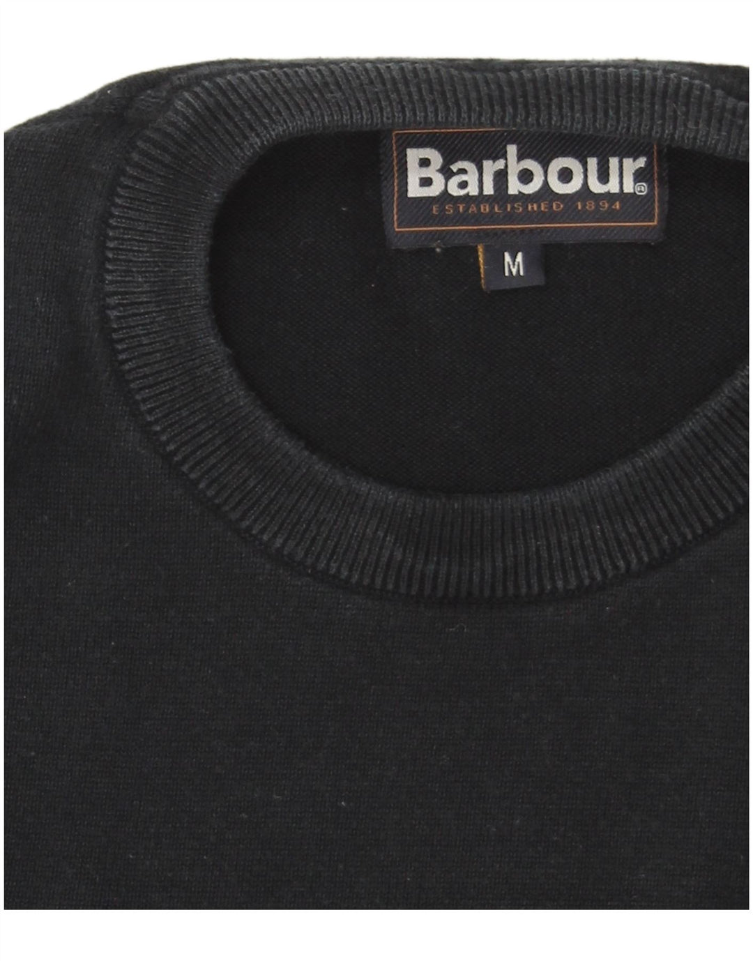 Barbour Jersey De Cuello Redondo Para Hombre Jersey De Algodón Azul Marino Medio