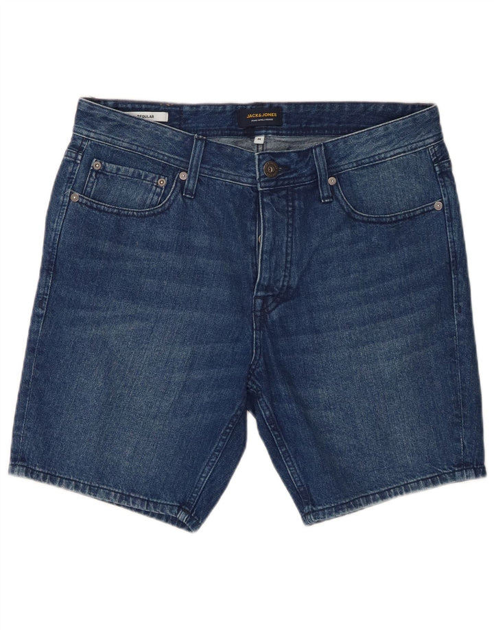Jack & Jones Hombre Pantalones Cortos De Mezclilla De Corte Regular Medio W32 Algodón Azul