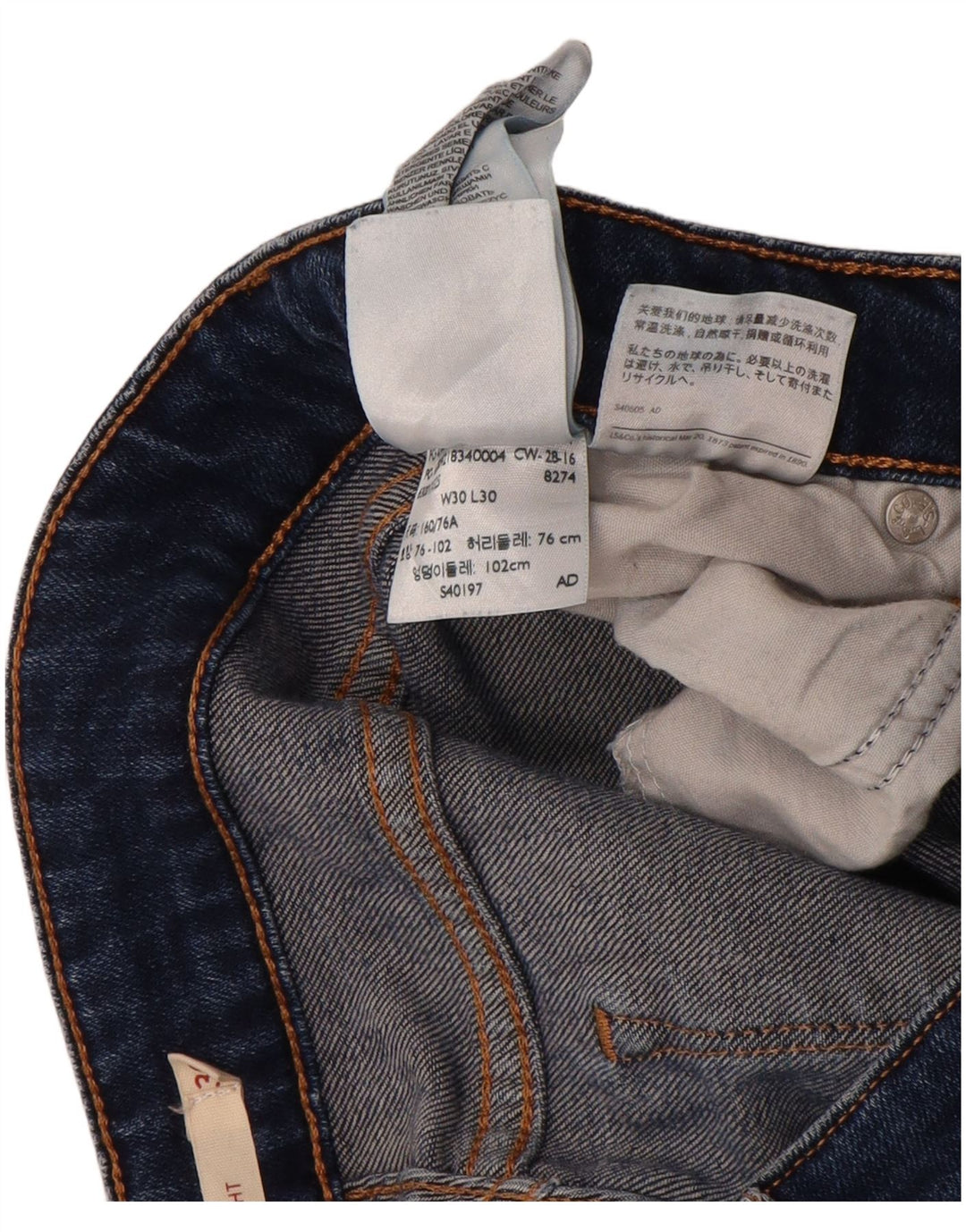 Vaqueros Levi's Mujer 714 Rectos W30 L30 Algodón Azul