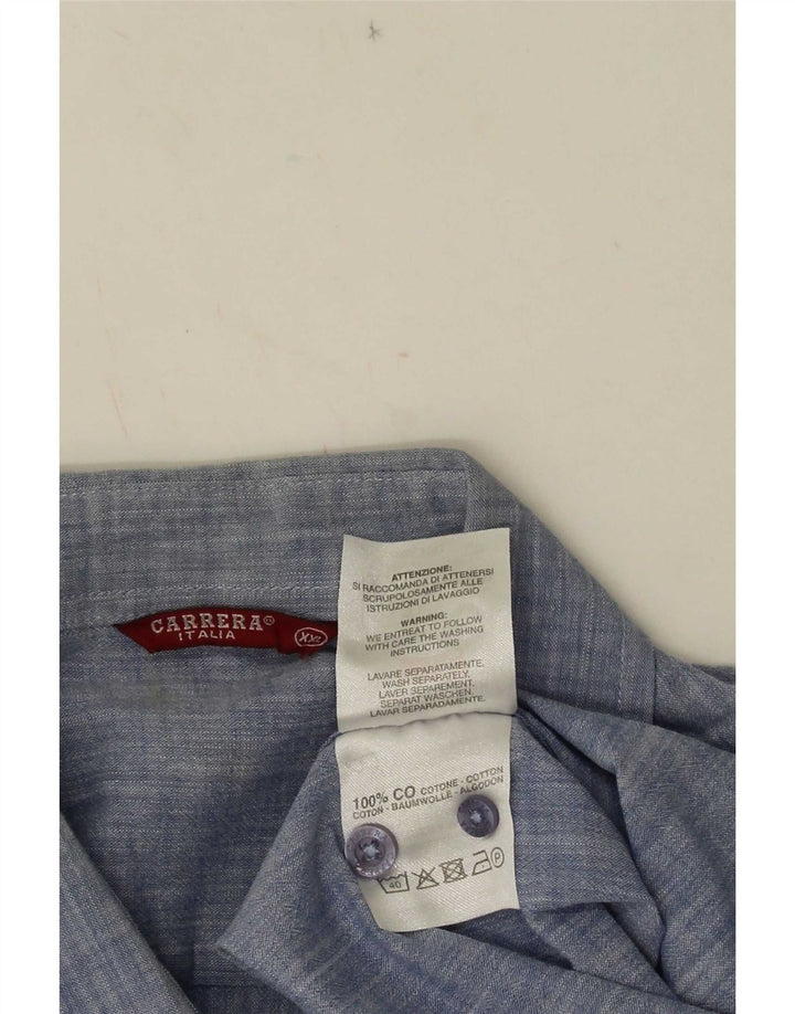 Carrera Camisa Manga Corta Hombre 2XL Algodón Azul