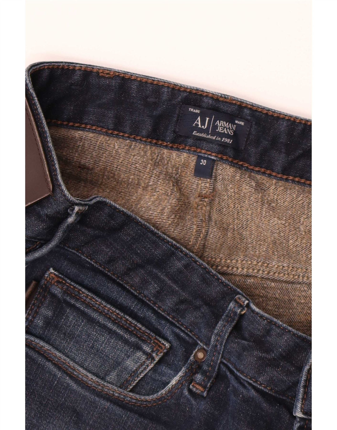 Armani Jeans Slim Hombre W30 L28 Algodón Azul Marino