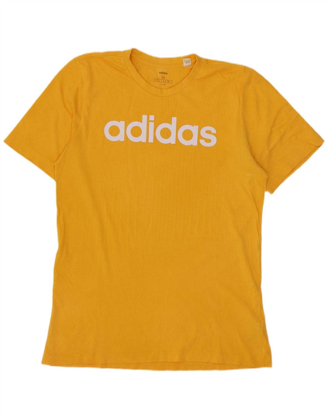 Adidas Hombre Camiseta Gráfica Top Algodón Amarillo Medio