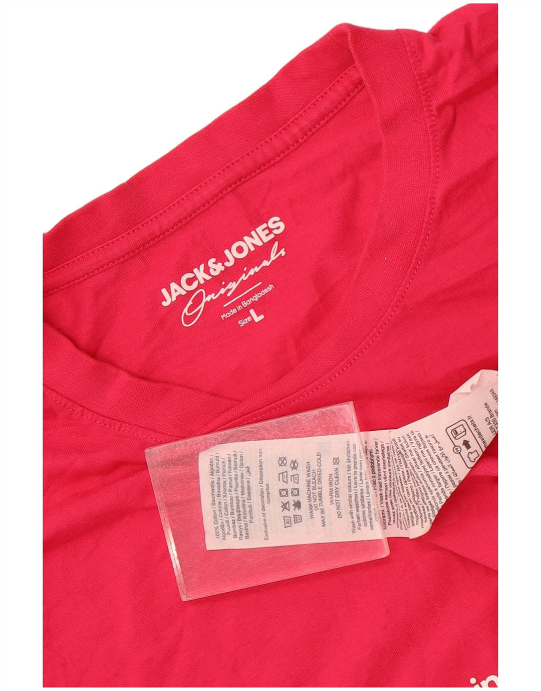Camiseta Jack & Jones Hombre Top Large Rosa Algodón