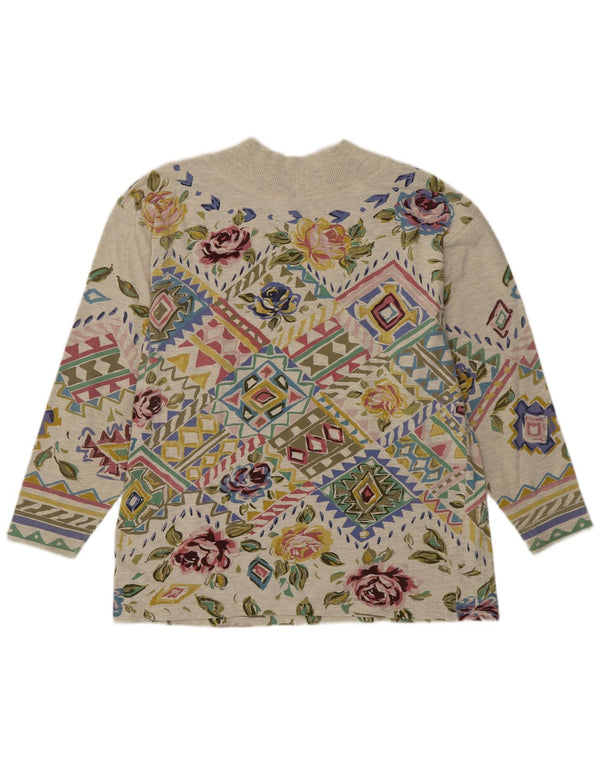 Together Blusa para mujer Top UK 44 Verde medio Floral Algodón Bohemio