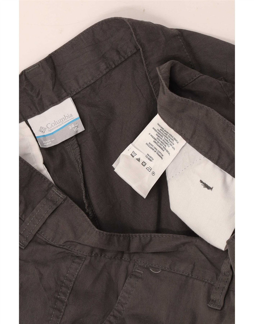 Columbia Pantalones cortos chinos regulares para hombre W34 Algodón gris grande