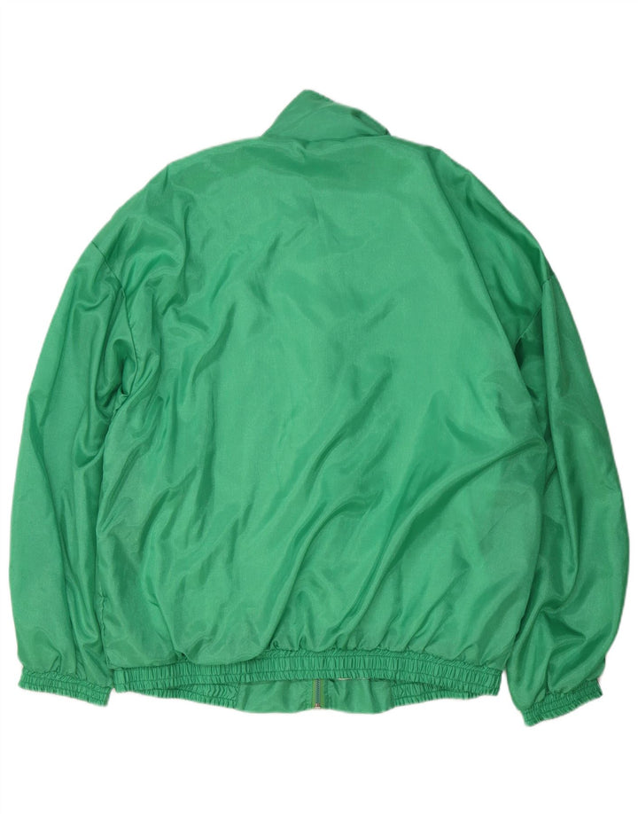 Vintage hombres chándal top chaqueta grande nylon verde