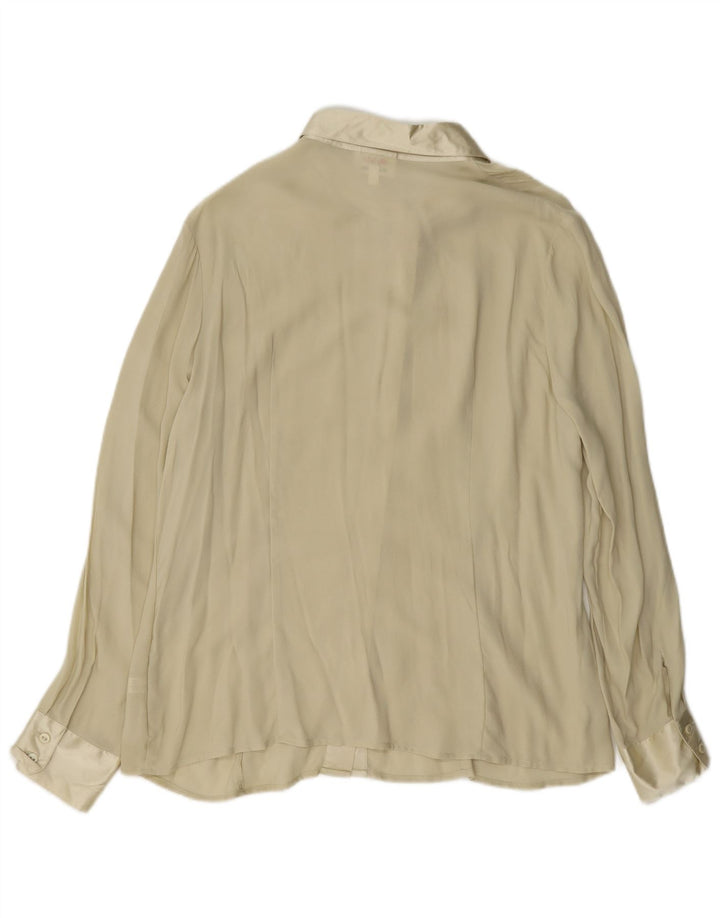 cherie Blusa camisera para mujer IT 48 XL Seda beige