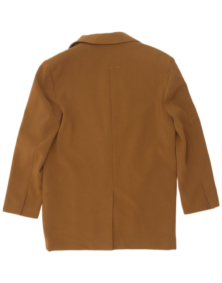 Zara Chaqueta Blazer Extragrande con 2 Botones para Mujer UK 10 Small Marrón Poliéster