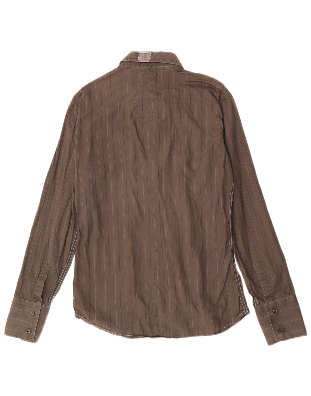 Camisa G-Star Hombre De Algodón A Rayas Caqui Medio