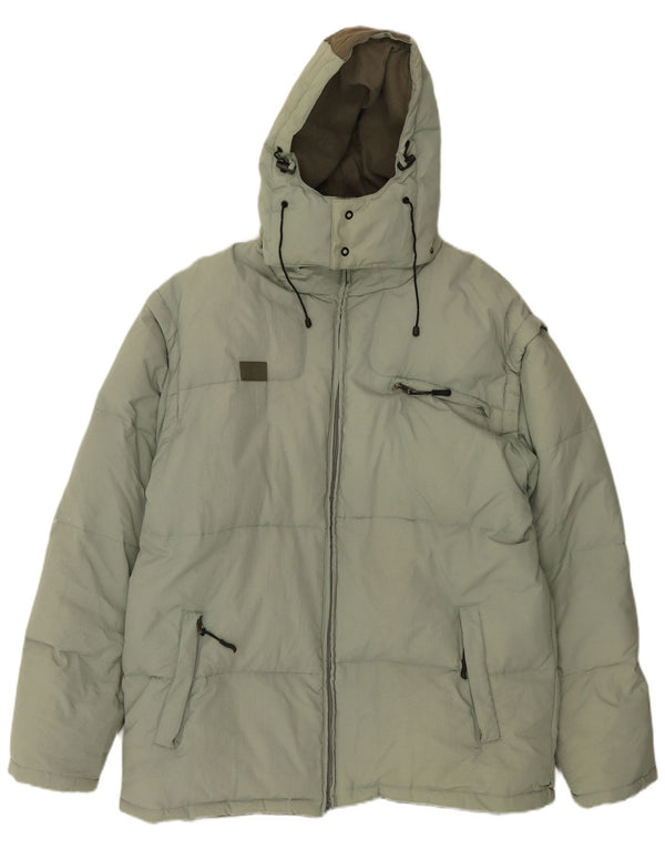 Fila Chaqueta acolchada con capucha para hombre UK 44 2XL Poliamida verde