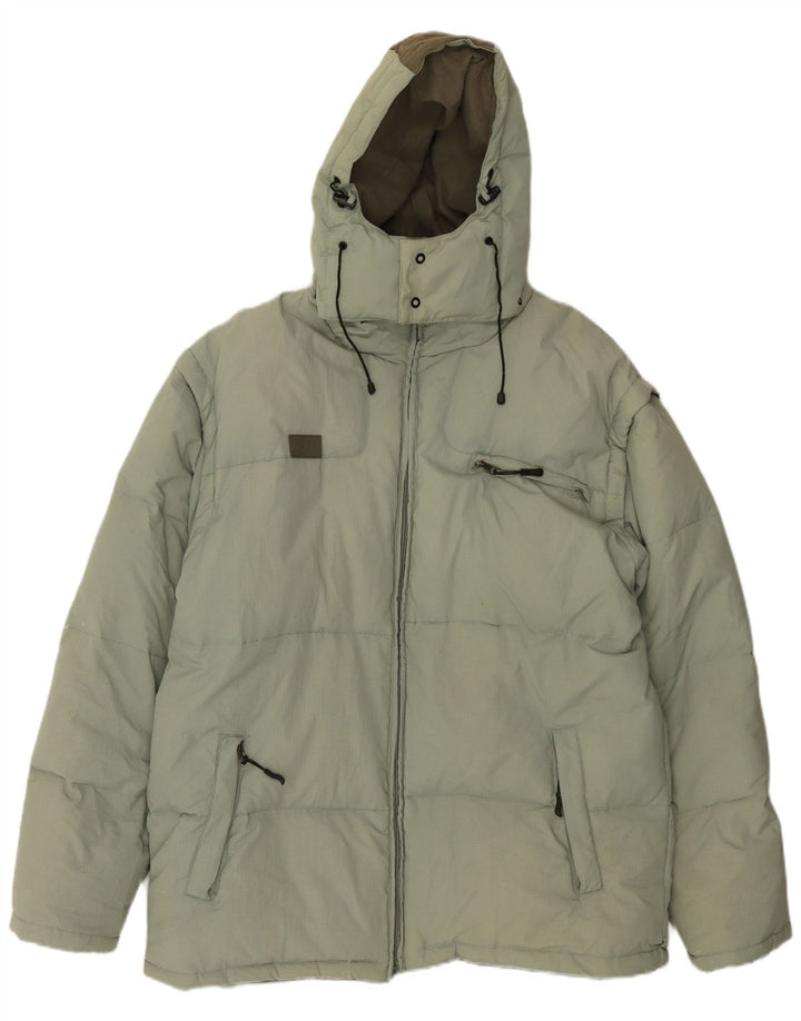 Fila Chaqueta acolchada con capucha para hombre UK 44 2XL Poliamida verde