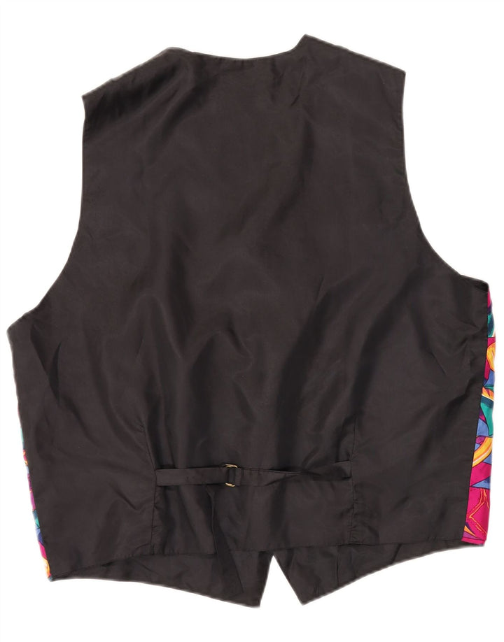 VINTAGE Chaleco de hombre grande multicolor patchwork seda