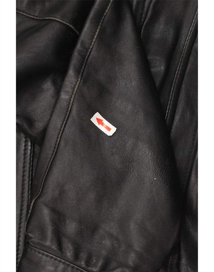 VINTAGE Chaqueta de cuero para hombre Reino Unido 40 Cuero negro grande