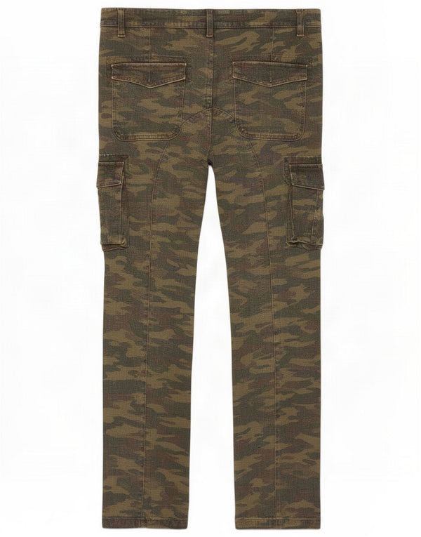 Pantalones cargo rectos vintage para mujer W30 L30 Caqui Algodón camuflaje