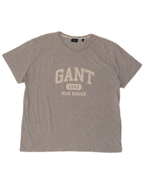 Gant Camiseta gráfica para hombre Top 4XL Algodón moteado gris