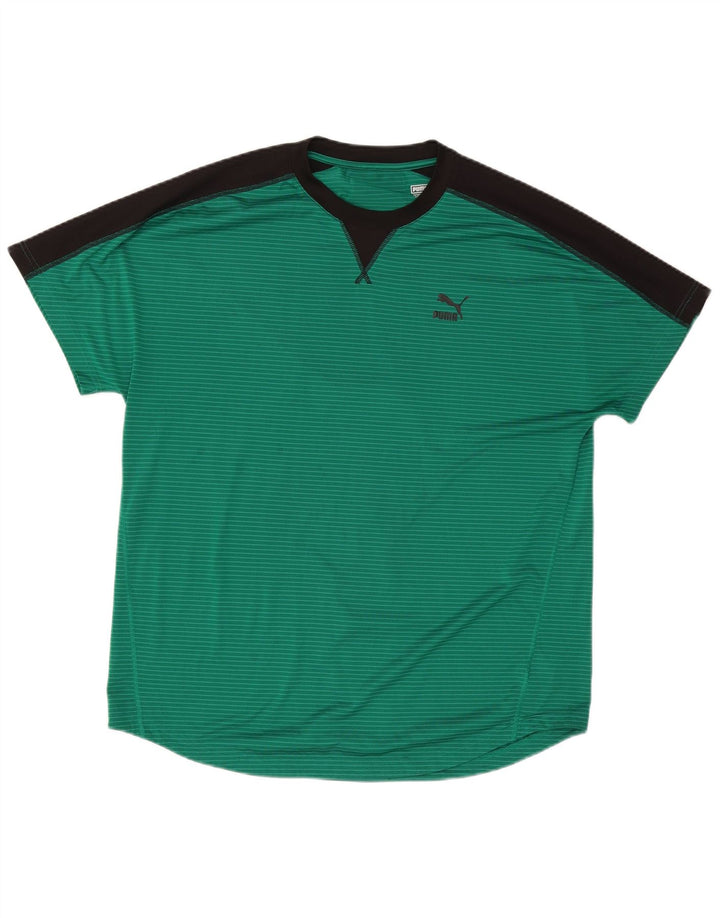 Puma Camiseta gráfica para hombre Top XL Poliéster color block verde