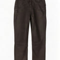 Vintage hombres pantalones de cuero rectos EU 48 Medio W30 L28 Negro