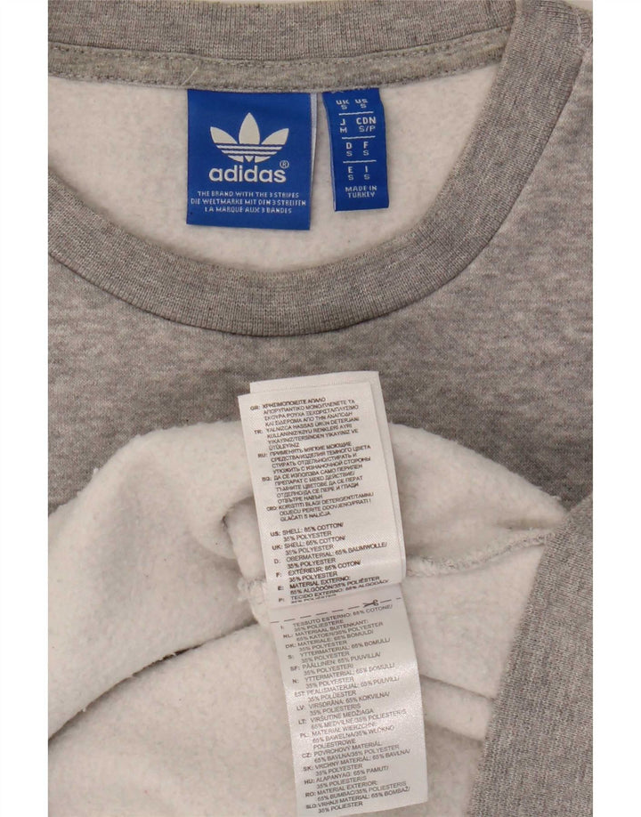 Adidas Hombre Graphic Sudadera Jumper Pequeño Gris Algodón