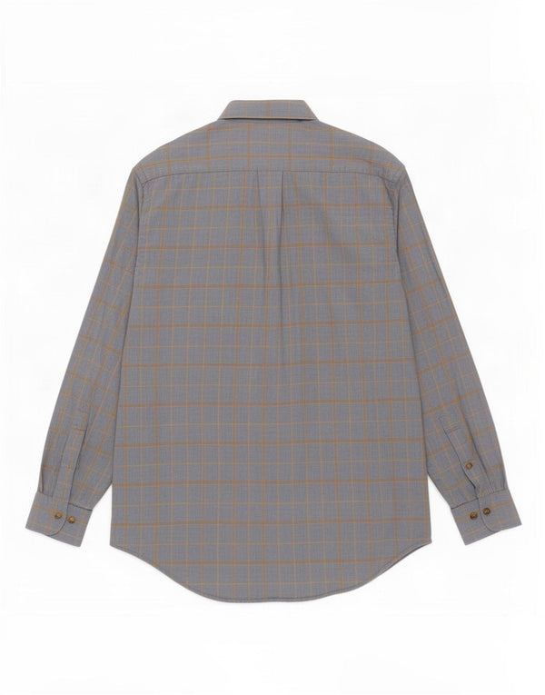 Brooks Brothers Camisa de franela para hombre Algodón a cuadros azul medio