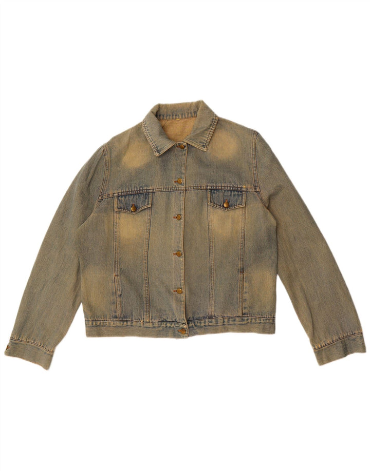 Vintage mujer chaqueta de mezclilla Reino Unido 16 azul grande