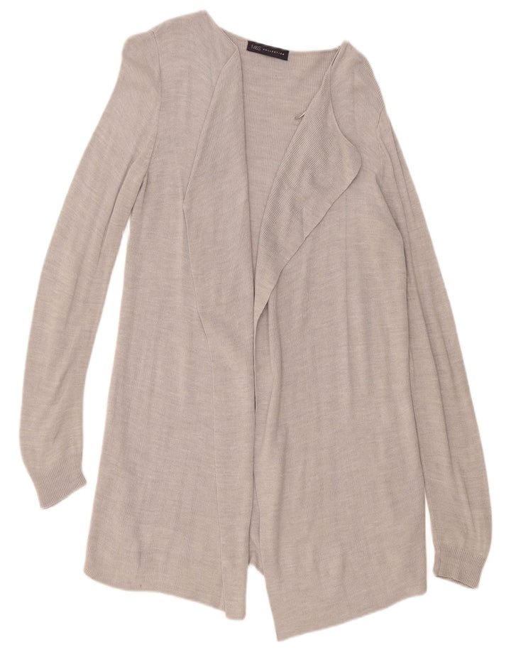 Marks & Spencer Suéter Cárdigan Abierto Largo para Mujer UK 10 Small Grey