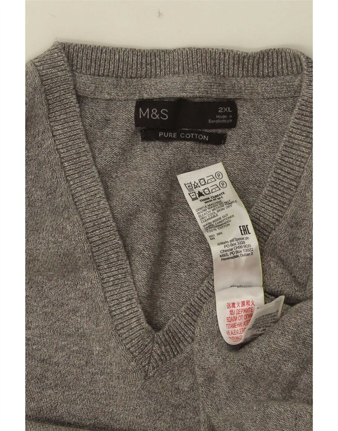 Marks & Spencer - Camiseta sin mangas para hombre, talla 2XL, algodón gris