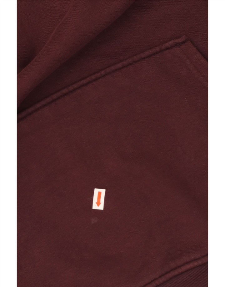 ADIDAS Jersey con capucha extragrande para mujer UK 10 Small Borgoña Algodón