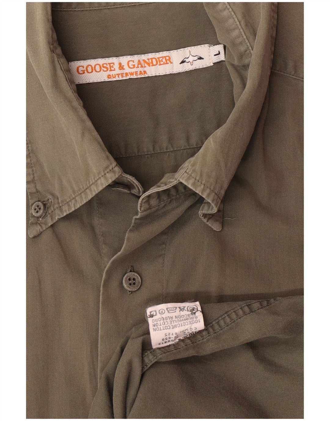 GOOSE & GANDER Camisa Hombre Grande Caqui Algodón