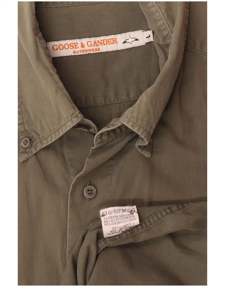 GOOSE & GANDER Camisa Hombre Grande Caqui Algodón