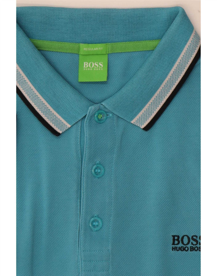 Hugo Boss Hombre | Polo de corte regular a rayas azul medio