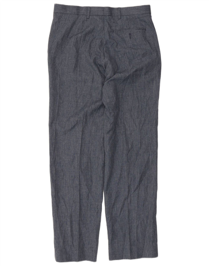 Marks & Spencer Pantalón de traje de corte regular para hombre W32 L33 Poliéster azul