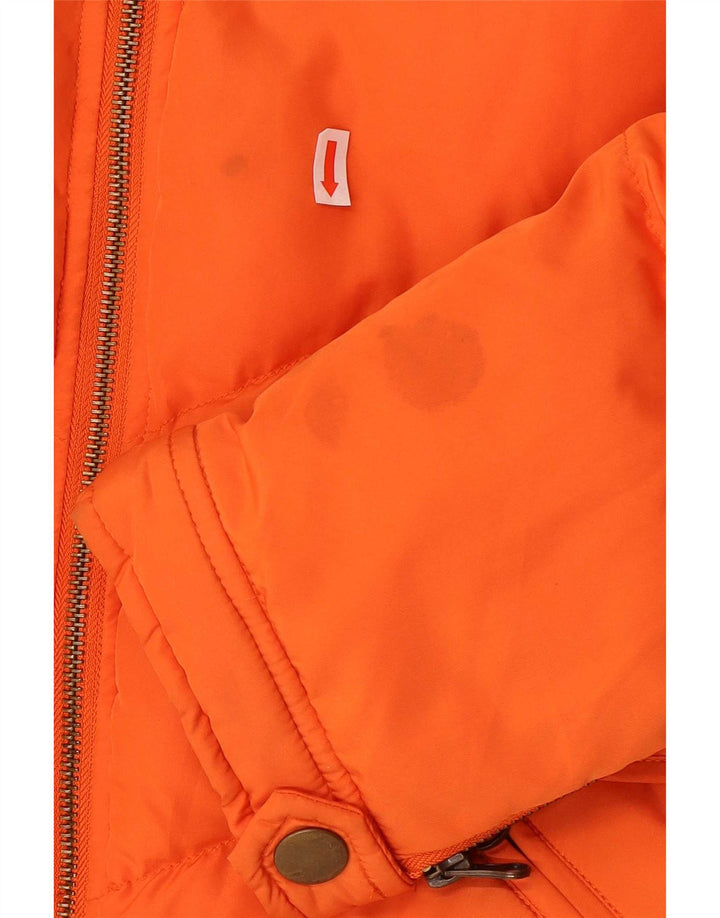 Brugi Chaqueta acolchada con capucha para mujer UK 44 Grande Naranja Poliéster