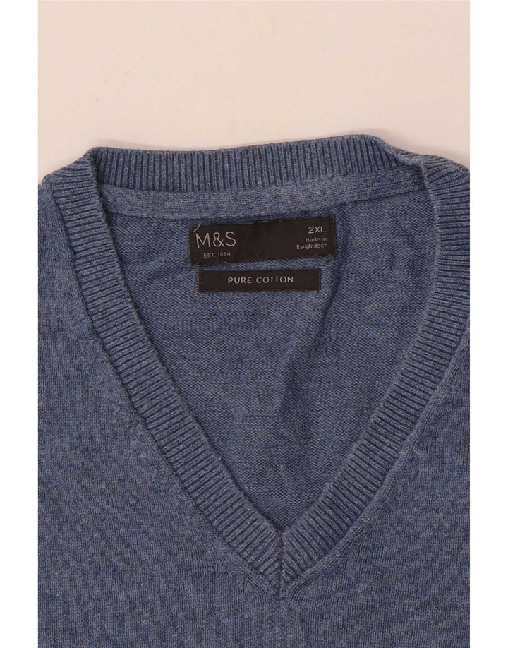 Marks & Spencer - Camiseta sin mangas para hombre, talla 2XL, algodón azul