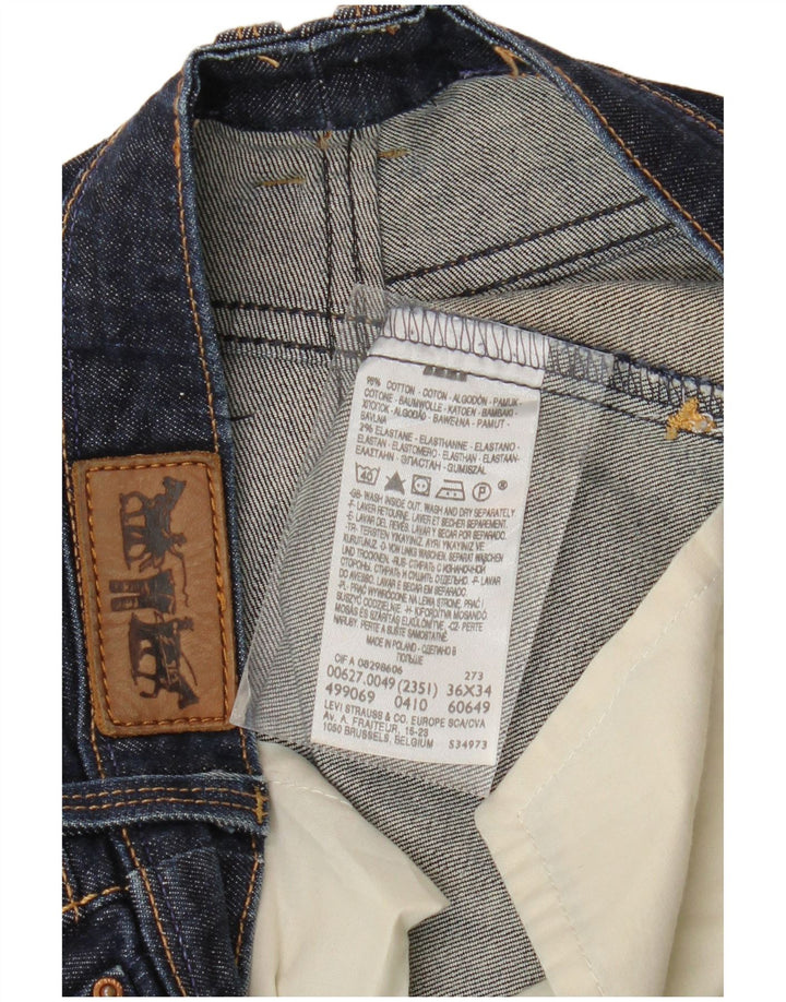 Vaqueros Levi's Crop Rectos Mujer W34 L26 Algodón Azul Marino