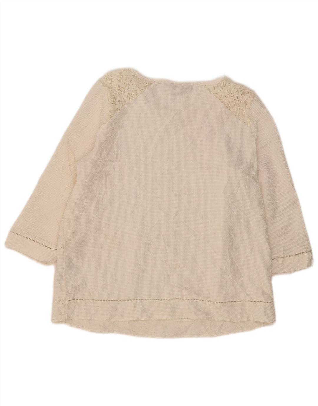 Marks & Spencer Top para mujer manga 3/4 UK 44 Grande Algodón blanco