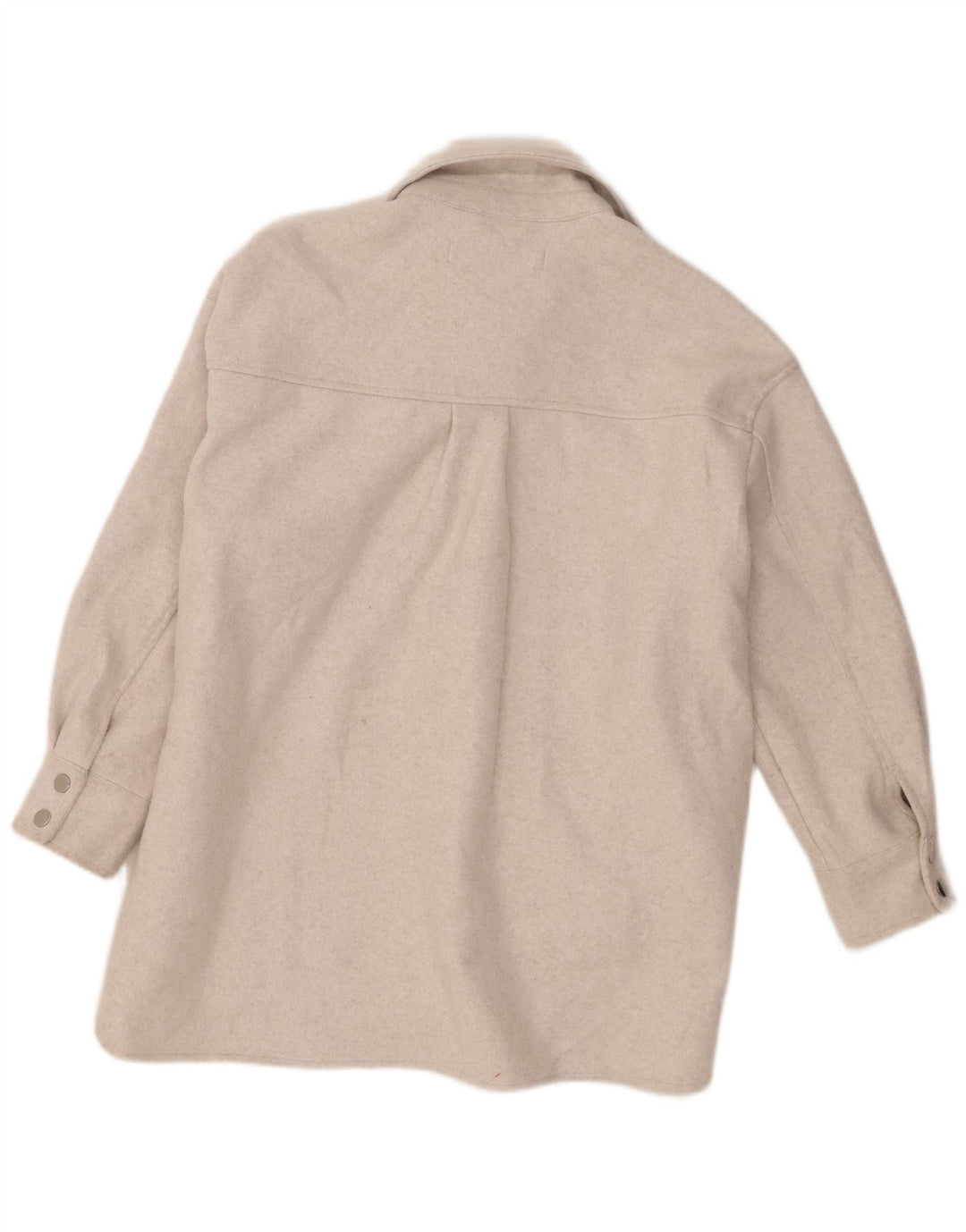 Zara Mujer Chaqueta Shacket UK 6 XS Beige Poliéster