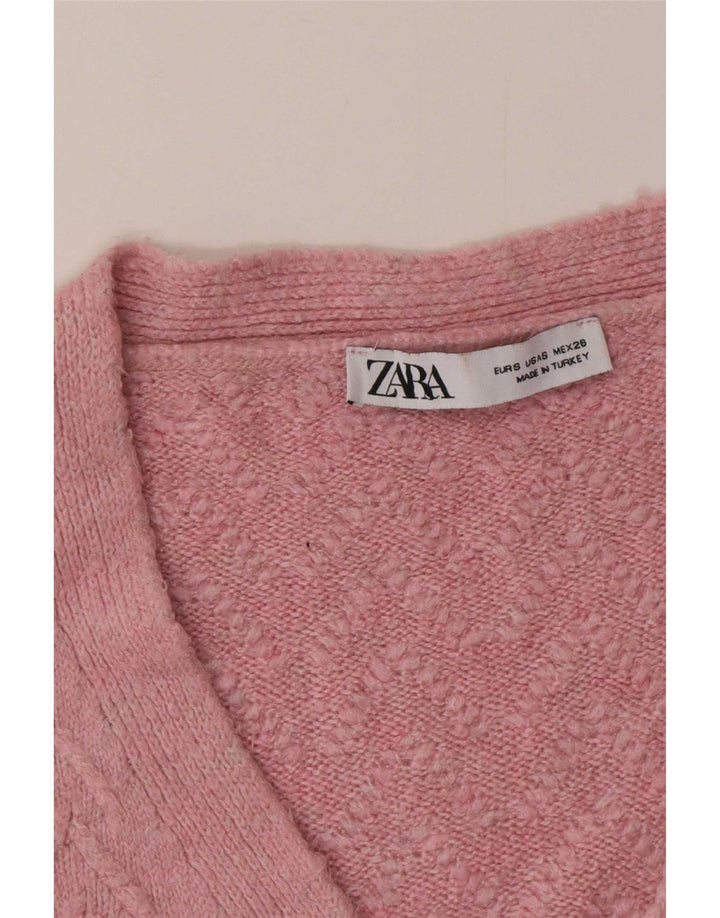 Zara Mujer Suéter Cárdigan Extragrande UK 10 Small Rosa