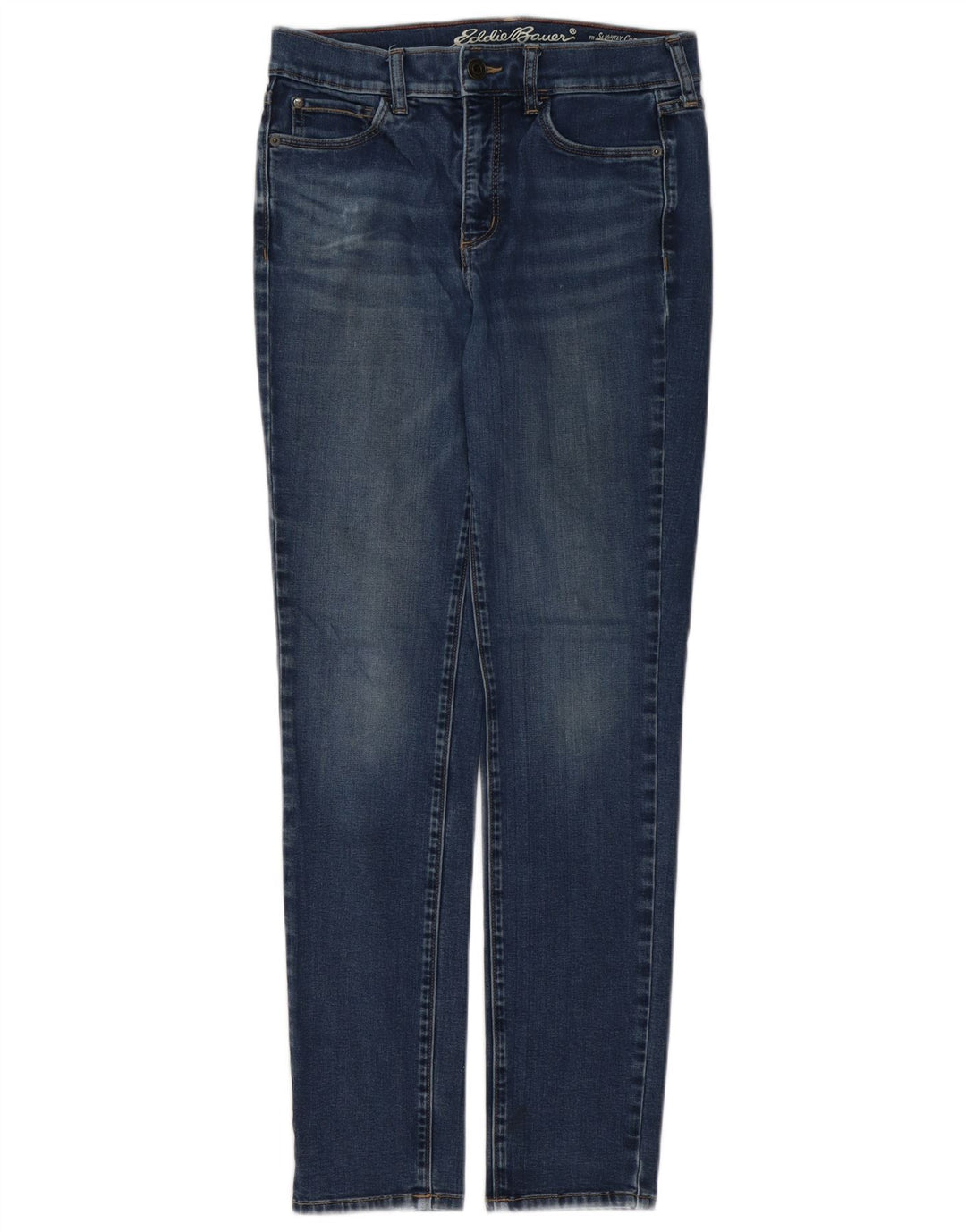 EDDIE BAUER Vaqueros ajustados ligeramente curvados para mujer US 4 Small W28 L30 Azul