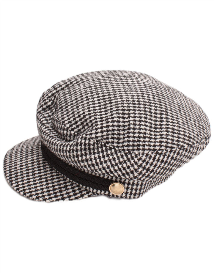 Zara Mujer Gorra Newsboy Small Pata De Gallo Negra