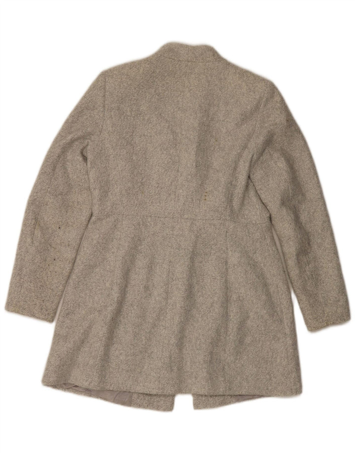 Zara Mujer Abrigo UK 44 Grande Poliéster Gris