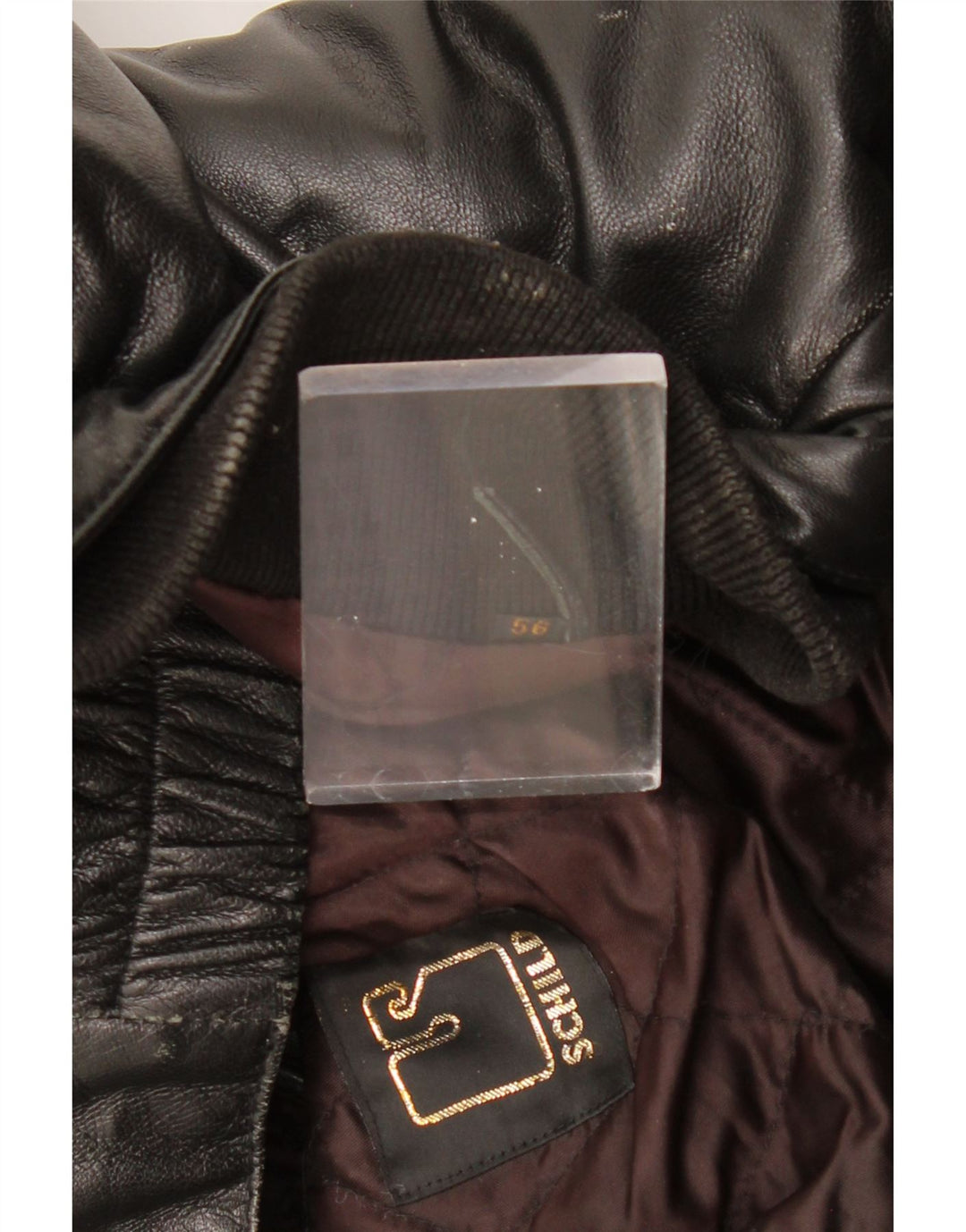 SCHILD Chaqueta de cuero militar para hombre UK 40 Large Black Leather