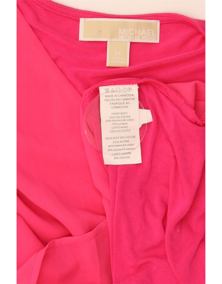 Michael Kors Blusa sin mangas para mujer Top UK 22 3XL Poliéster rosa