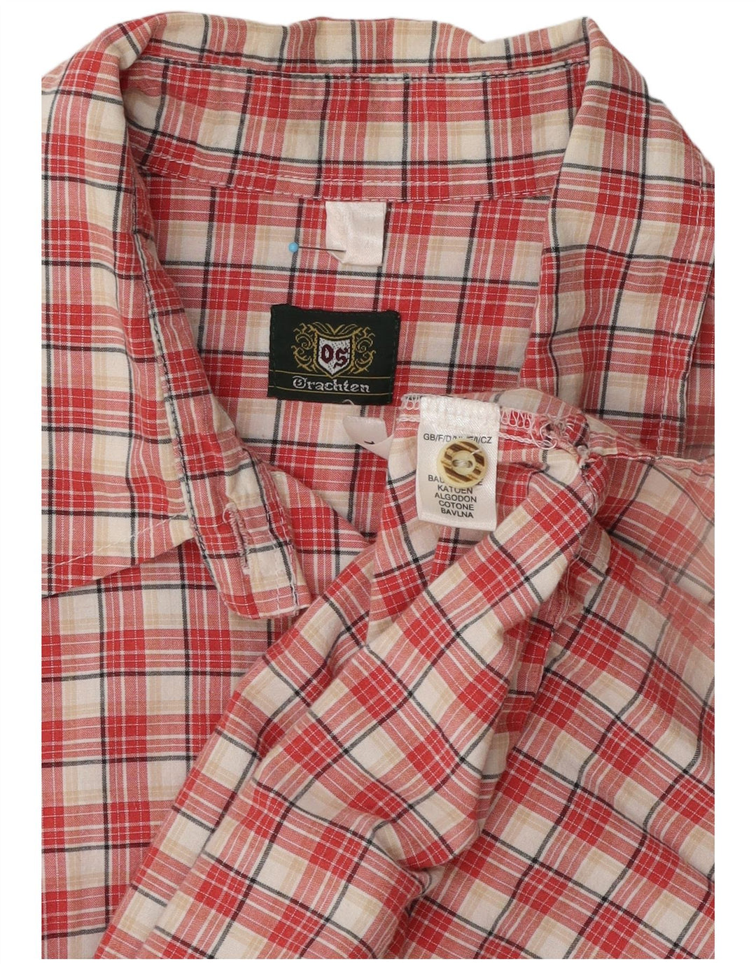 Vintage camisa de mujer Reino Unido 16 algodón de cuadros rojos grandes