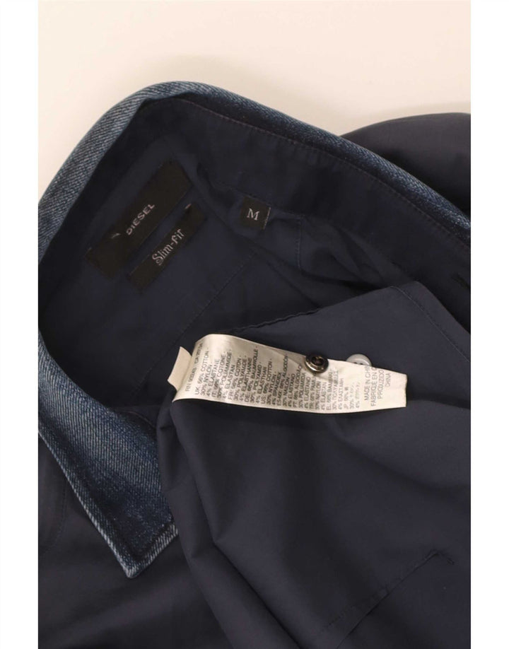 Diesel Hombre Camisa Slim Fit Algodón Azul Marino Medio