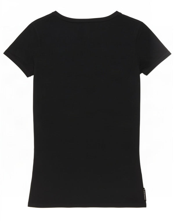 Armani Jeans Womens Graphic T-Shirt Top UK 10 Small Black