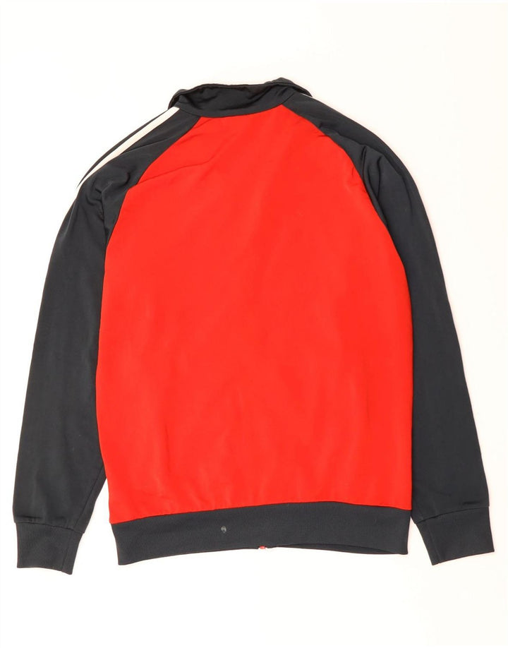 ADIDAS Chaqueta de chándal para hombre UK 40/42 Poliéster con bloques de color rojo mediano