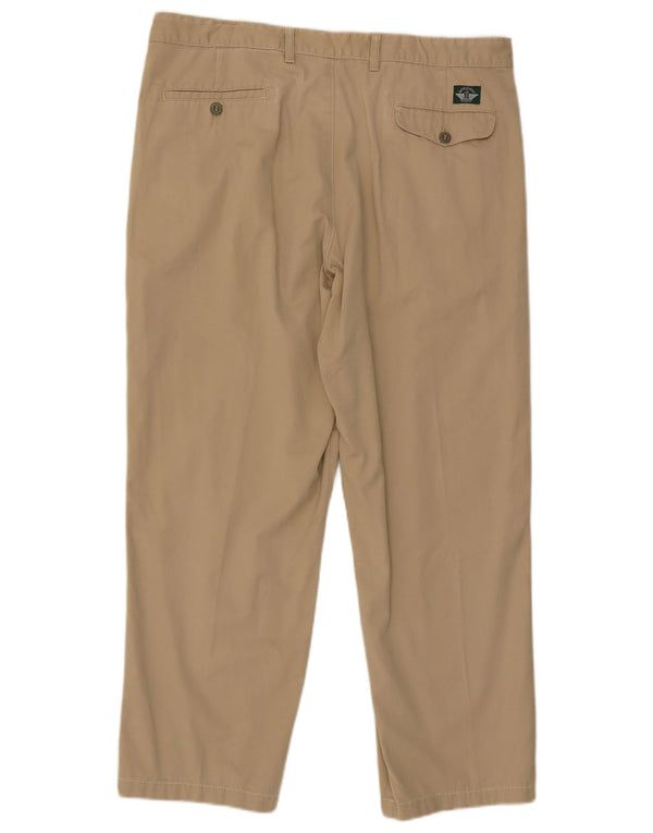 Dockers Pantalón chino con pinzas para hombre W40 L28 Algodón beige